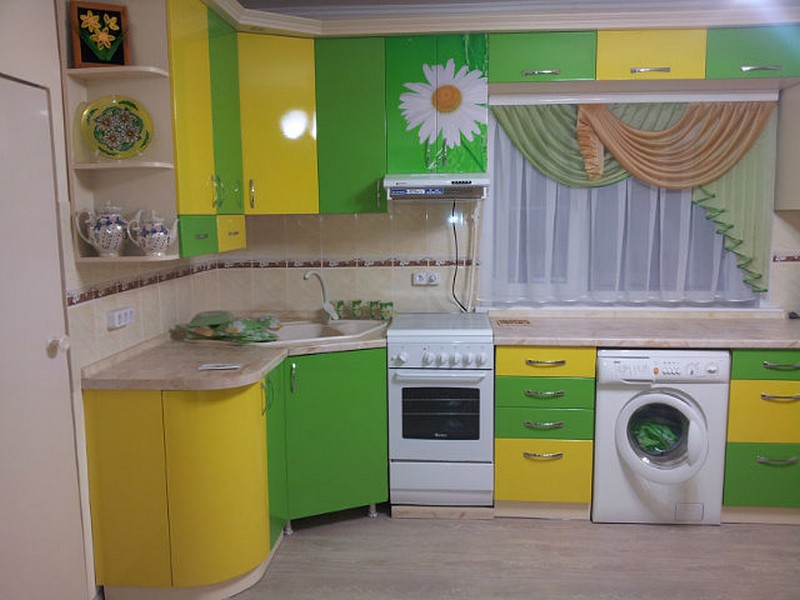 Кухни Зелено Желтого Цвета Фото