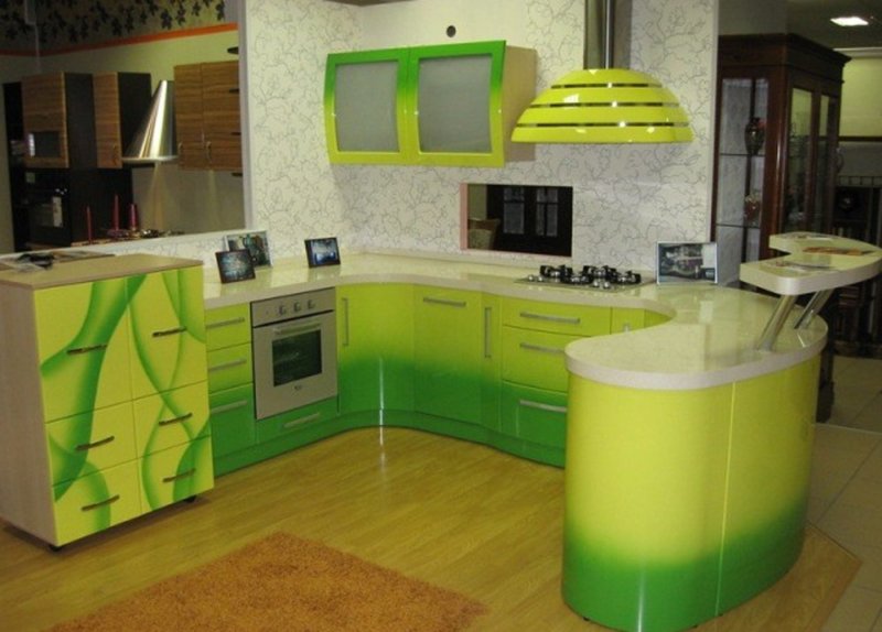 Желто-зеленый цвет в интерьере кухни: сочетания оттенков и тонов